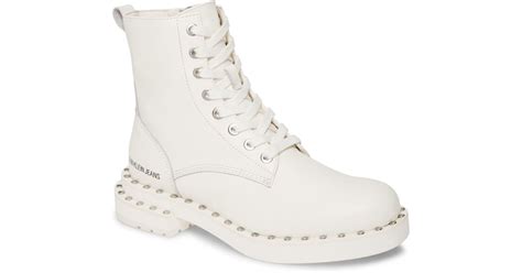 calvin klein white ankle boots